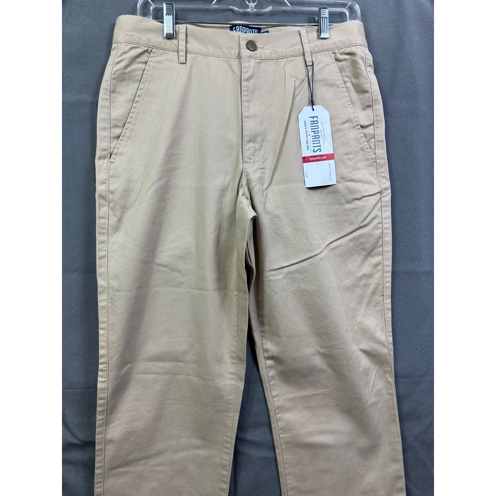 Fanpants Men's Tan Chino Pants‎ Straight Fit Flat Front Size 30x35